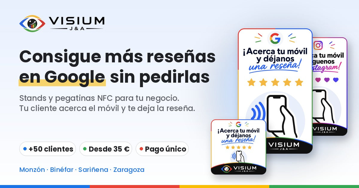 VISIUM stands y pegatinas NFC